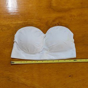 Custom Genie Strapless Padded Pullover Bra, White XL